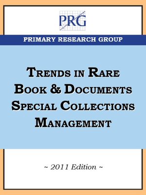 cover image of Trends in Rare Book and Documents Special Collections Management